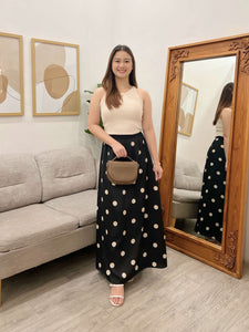 Mauri Polka Dot Silk Skirt