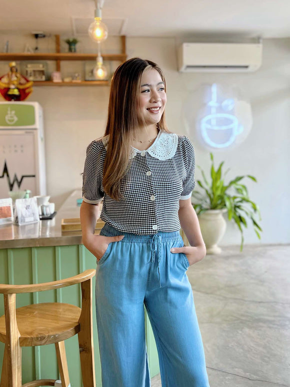 Stacy Chekered Premium Knit Top