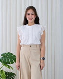 Loreen Premium Lace-Detail Buttondown Top