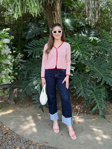 Delni Premium Stripe Knit Top
