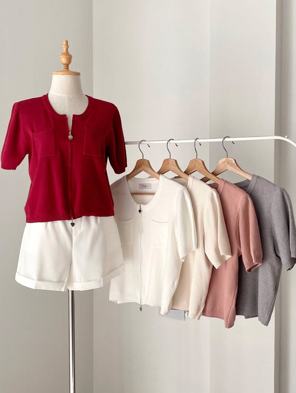 Feya Zipper Knit Top