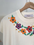 Zennia Embroidered Knit Top