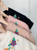 Zennia Embroidered Knit Top