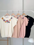 Zennia Embroidered Knit Top