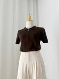 Izza Collared Knit Top