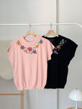 Zennia Embroidered Knit Top