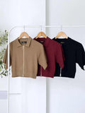 Grethyl Zipper Knit Top