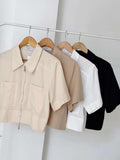 Esthel Zipper Collared Top