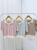 Colsen Collared Stripe Knit Top