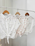 Carmel Printed Buttondown Top