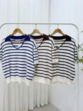 Esmae Collared Stripe Knit Top