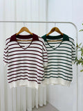 Esmae Collared Stripe Knit Top