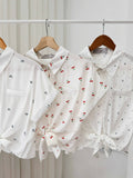 Carmel Printed Buttondown Top