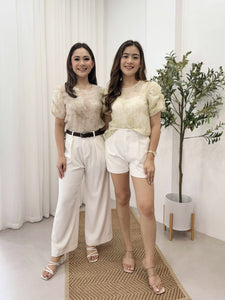 Harmon Sheer Puffsleeve Top