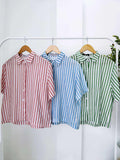 Farhan Buttondown Stripe Top
