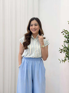 Ishari Buttondown Stripe Top