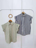 Ishari Buttondown Stripe Top