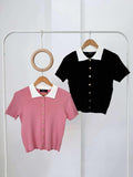 Harren Collared Knit Top
