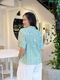 Farhan Buttondown Stripe Top