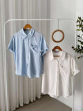 Ginya Buttondown Stripe Top