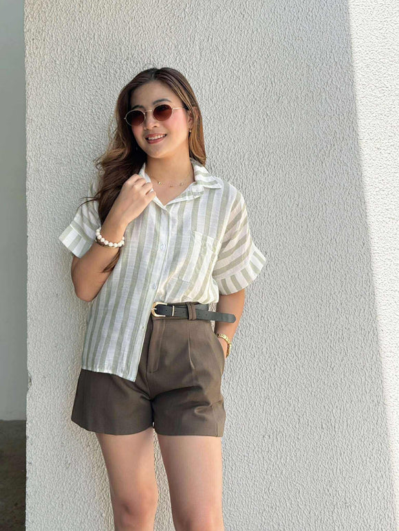 Slater Buttondown Stripe Top