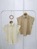 Ishari Buttondown Stripe Top