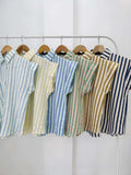 Ishari Buttondown Stripe Top