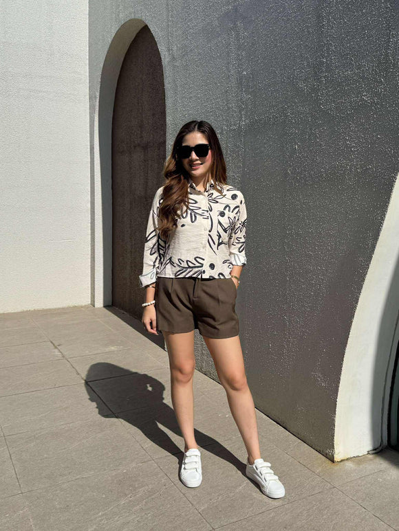 Isela Buttondown Printed Top