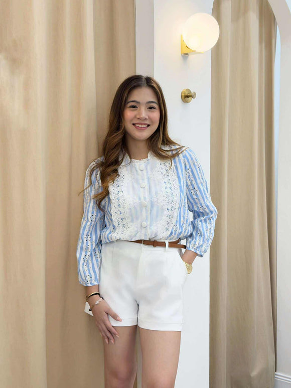 Valin Buttondown Stripe Top