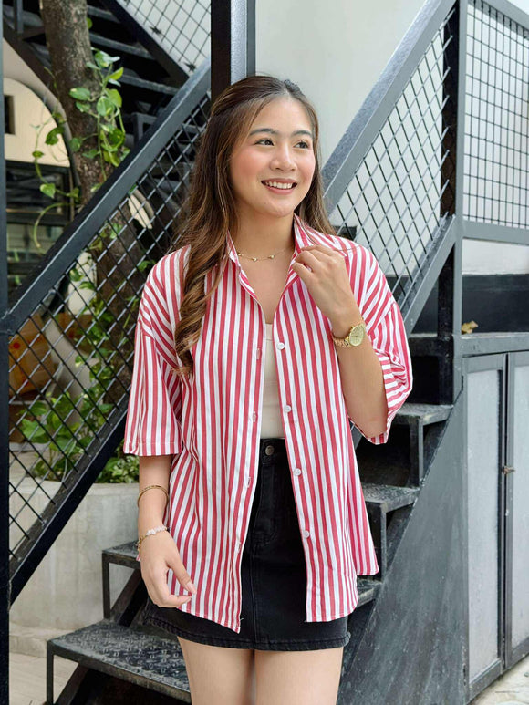 Dayna Collared Stripe Top