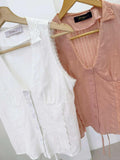 Icilia V-Neck Lace Top