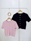 Normani Buttondown Knit Top