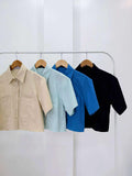 Adler Semi-Crop Buttondown Top