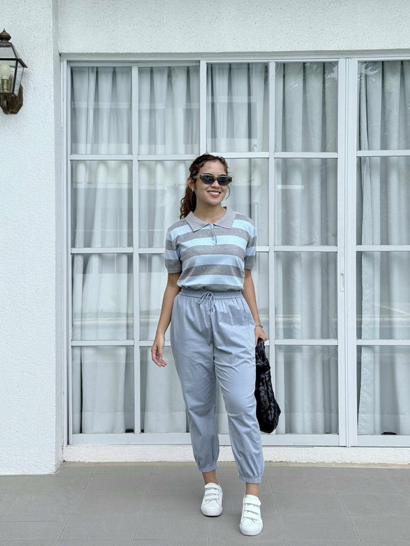 Waylin Collared Stripe Knit Top