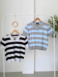 Waylin Collared Stripe Knit Top
