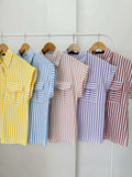 Nayna Buttondown Stripe Top