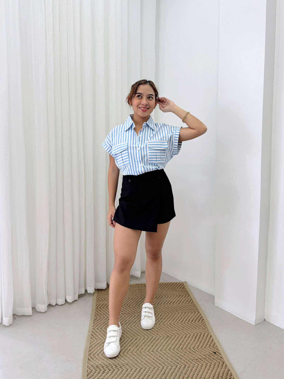 Nayna Buttondown Stripe Top