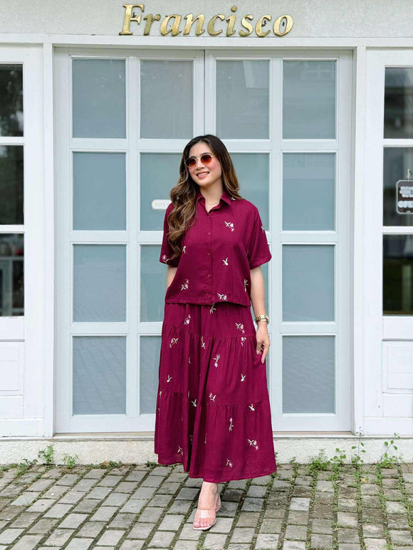 Doralee Premium Embroidered Linen Coordinates
