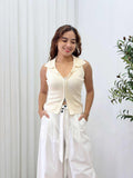 Noem Premium Two-Way Zipper Knit Top