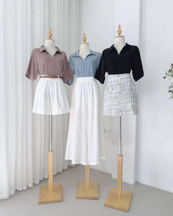 Valrie Collared Silk Top