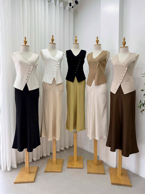 Dovie Low Rise Silk Skirt