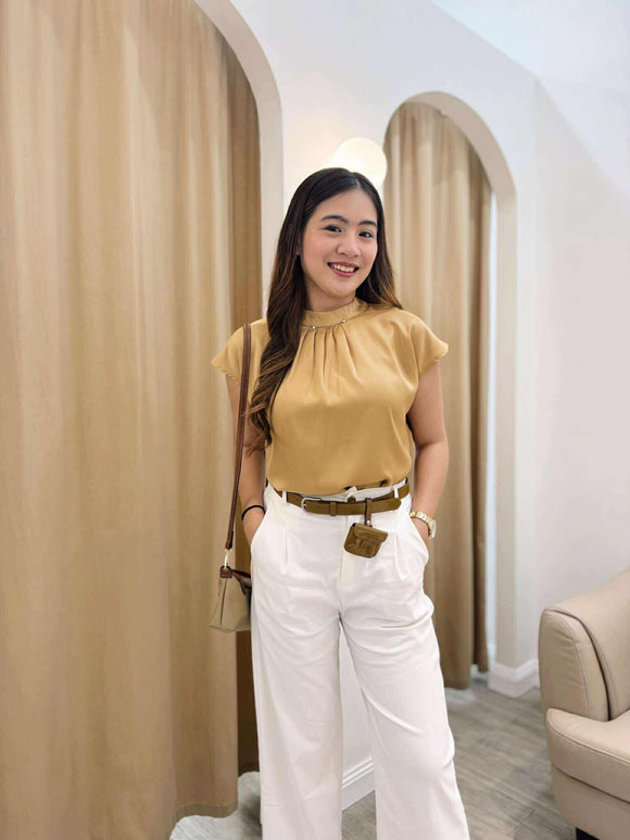 Kenzie Pleated Silk Top