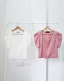 Calin Puff Sleeve Silk Top