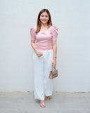 Calin Puff Sleeve Silk Top
