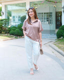 Rhoda Collared Silk Top