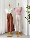 Calin Puff Sleeve Silk Top