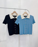 Sharina Collared Knit Top