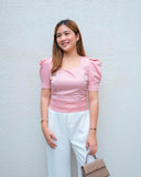 Calin Puff Sleeve Silk Top