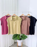 Shariz Collared Satin Top