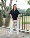 Jonee Embroidered Buttondown Top